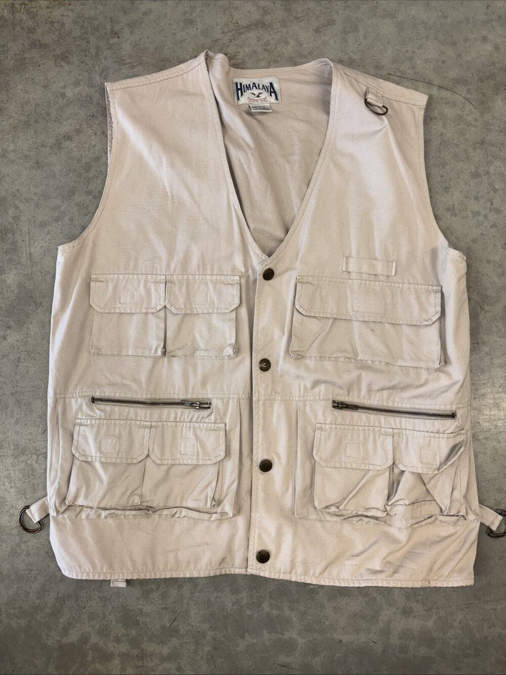 Himalaya Outfitters Mens XLT Fishing Hunting Vest Utility Fish Beige Outdoor